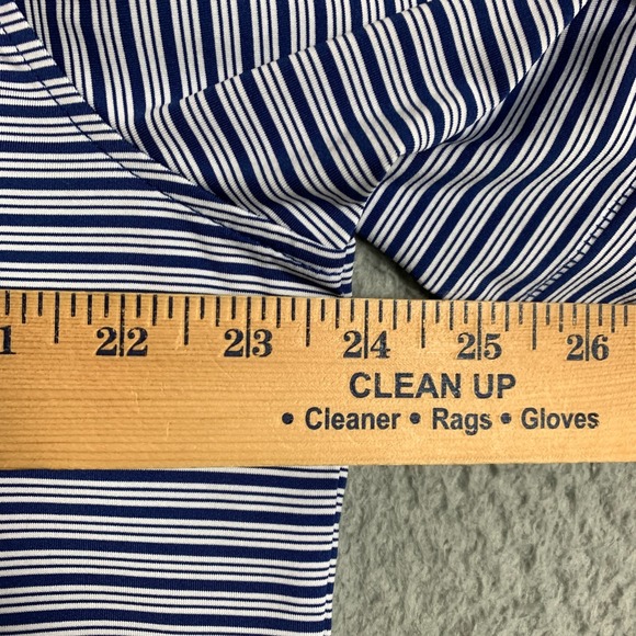 Peter Millar Portmarnock Heritage Polo Shirt Men's Large Navy/White Striped Golf - Picture 8 of 10